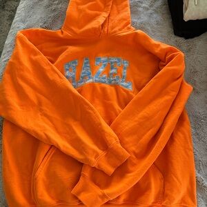 orange oversized hazel hoodie